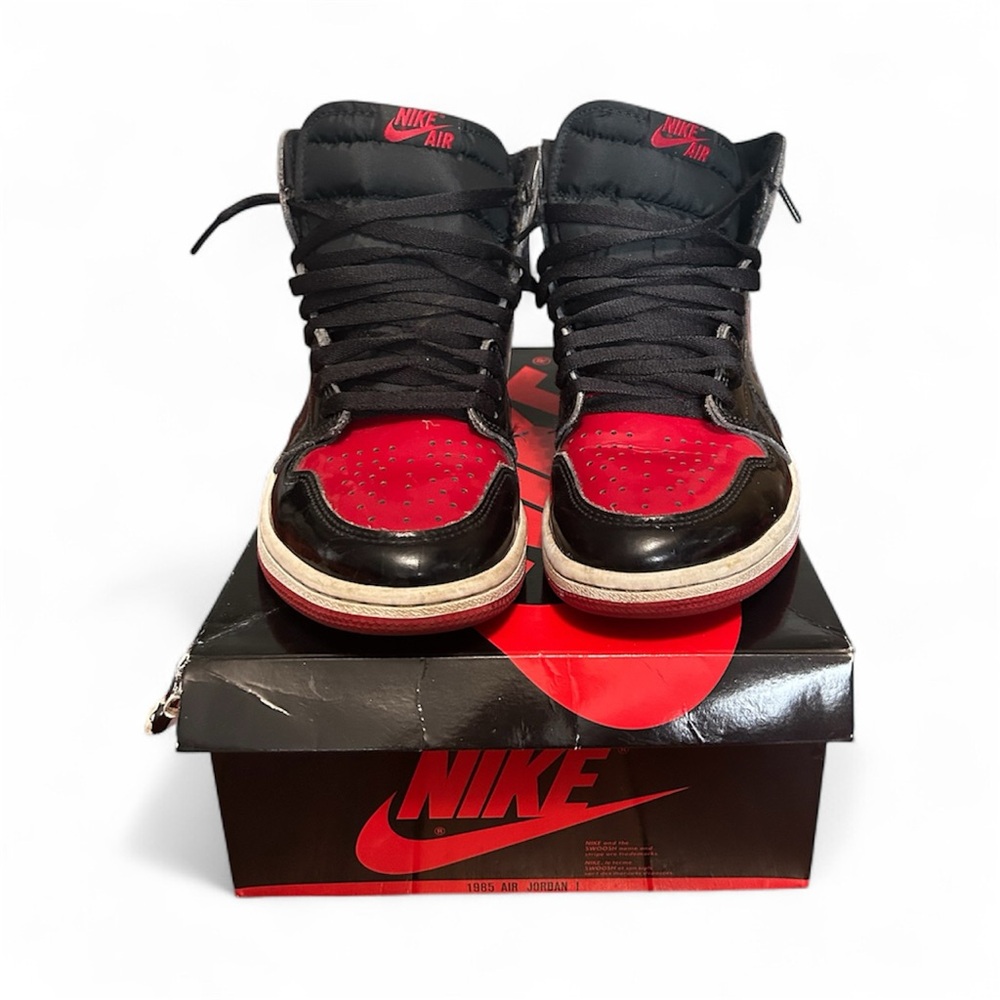 Nike Air Jordan 1 Patent Bread Black and Red Sneakers